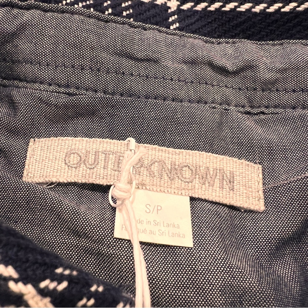 NEW OUTERKNOWN Flannel Blanket Shirt‎ Atlantic Blue Bigbury Plaid Small - Picture 11 of 16